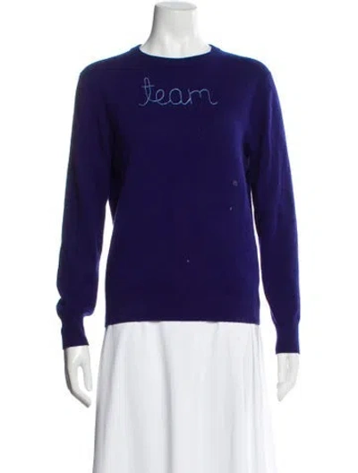 Pre-owned Lingua Franca Cashmere Graphic Print Sweater In Purple