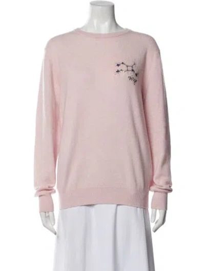 Pre-owned Lingua Franca Cashmere Graphic Print Sweater In Purple
