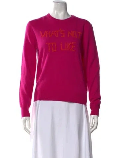 Pre-owned Lingua Franca Cashmere Graphic Print Sweater In Purple