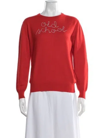 Pre-owned Lingua Franca Cashmere Graphic Print Sweater In Red