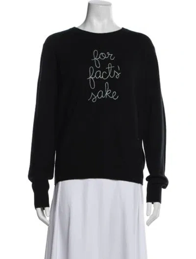 Pre-owned Lingua Franca Cashmere Graphic Print Sweater W/ Tags In Black