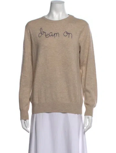 Pre-owned Lingua Franca Cashmere Graphic Print Sweater W/ Tags In Neutrals