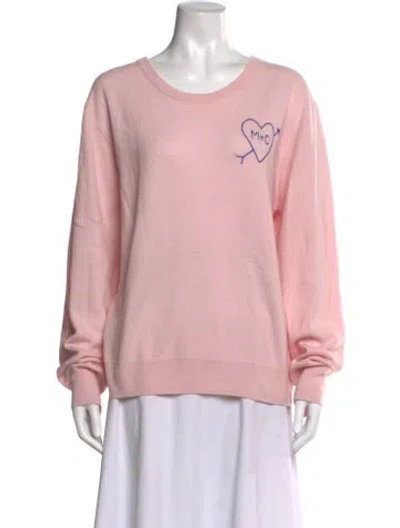 Pre-owned Lingua Franca Cashmere Graphic Print Sweater W/ Tags In Pink