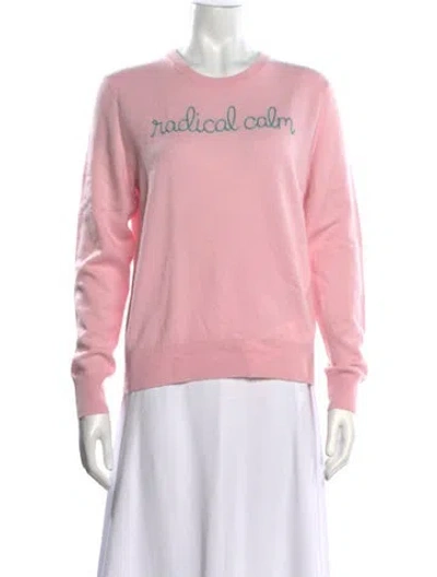Pre-owned Lingua Franca Cashmere Graphic Print Sweater W/ Tags In Pink