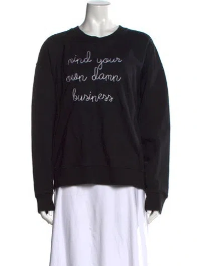 Pre-owned Lingua Franca Cashmere Graphic Print Sweatshirt In Black