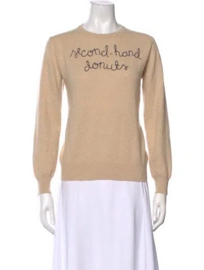 Pre-owned Lingua Franca Cashmere Graphic Print Top In Neutral