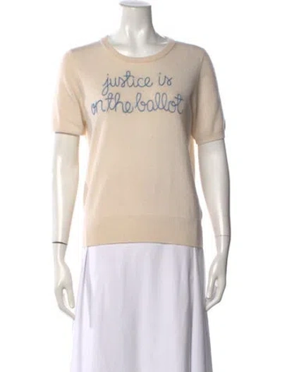 Pre-owned Lingua Franca Cashmere Graphic Print T-shirt In Neutral