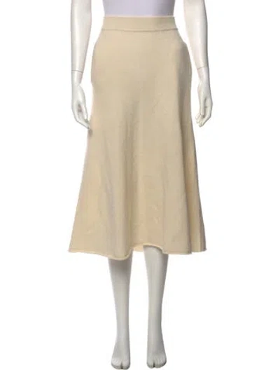 Pre-owned Lingua Franca Cashmere Midi Length Skirt In Neutral