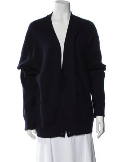 Pre-owned Lingua Franca Cashmere Open Front Sweater In Black