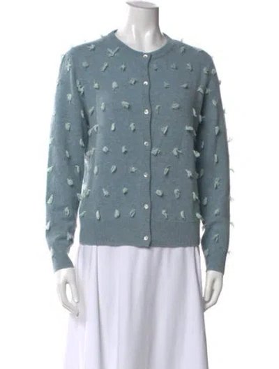 Pre-owned Lingua Franca Cashmere Printed Sweater In Blue