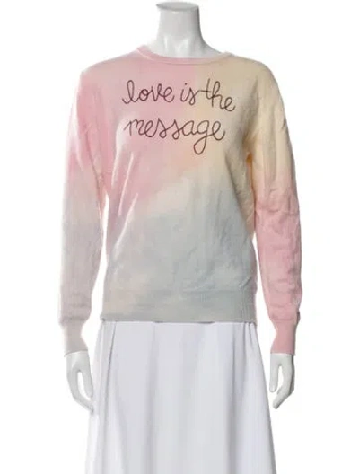 Pre-owned Lingua Franca Cashmere Tie-dye Print Sweater In Pink