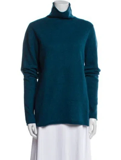 Pre-owned Lingua Franca Cashmere Turtleneck Sweater In Blue