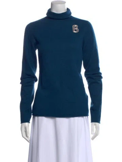 Pre-owned Lingua Franca Cashmere Turtleneck Sweater In Blue