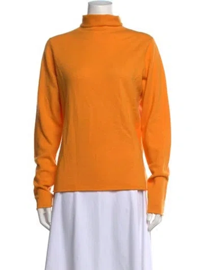 Pre-owned Lingua Franca Cashmere Turtleneck Sweater In Orange