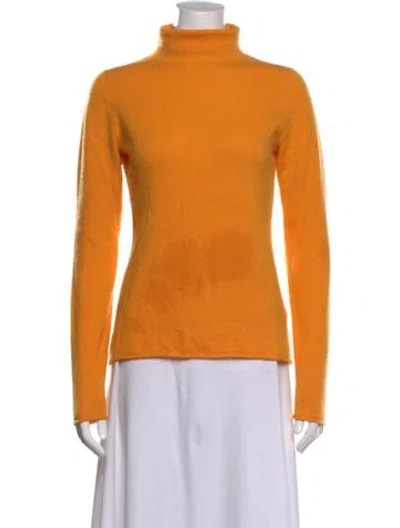 Pre-owned Lingua Franca Cashmere Turtleneck Sweater In Orange