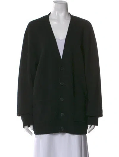 Pre-owned Lingua Franca Cashmere V-neck Sweater In Black