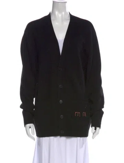 Pre-owned Lingua Franca Cashmere V-neck Sweater In Black