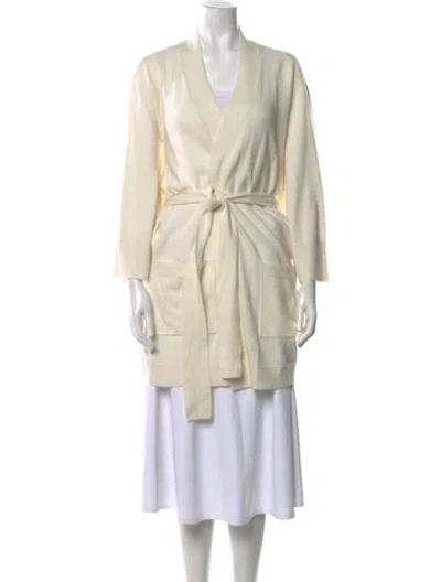 Pre-owned Lingua Franca Cashmere V-neck Sweater In Neutral