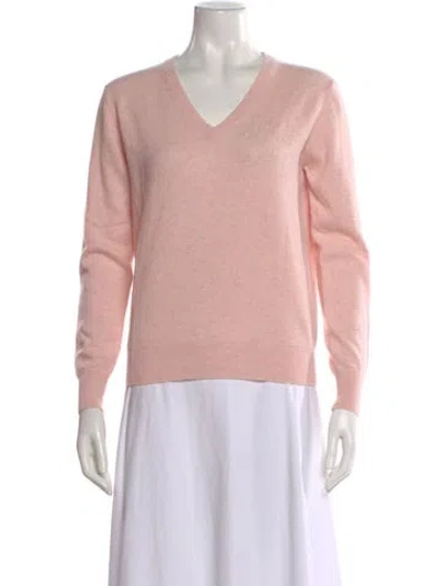Pre-owned Lingua Franca Cashmere V-neck Sweater In Pink