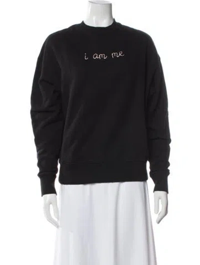 Pre-owned Lingua Franca Crew Neck Long Sleeve Sweatshirt In Black