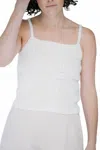 Lingua Franca Crochet Flower Tank Top In Ivory In White