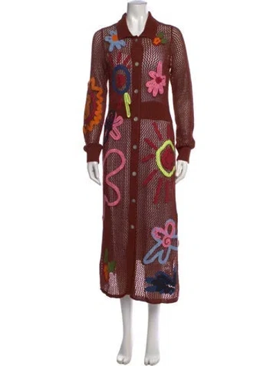 Pre-owned Lingua Franca Floral Print Sweater In Multicolor