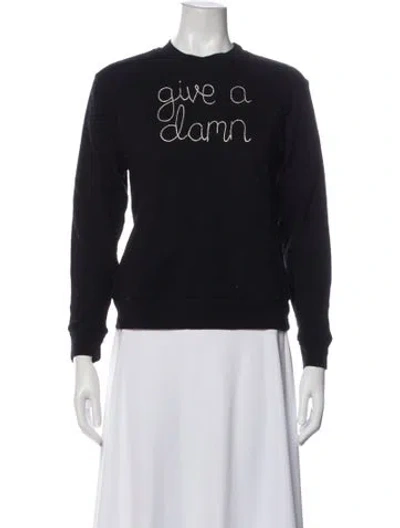 Pre-owned Lingua Franca Graphic Print Crew Neck Sweater In Blue