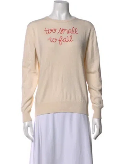Pre-owned Lingua Franca Graphic Print Crew Neck Sweater In Neutral