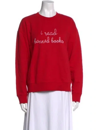 Pre-owned Lingua Franca Graphic Print Crew Neck Sweater In Red