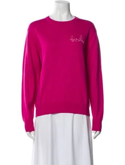 Pre-owned Lingua Franca Graphic Print Crew Neck Sweater W/ Tags In Purple