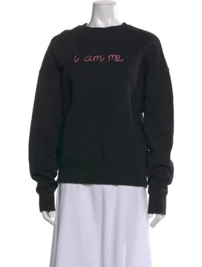 Pre-owned Lingua Franca Graphic Print Crew Neck Sweatshirt In Black