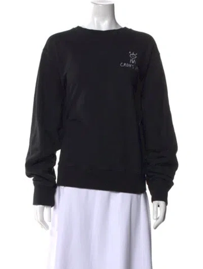 Pre-owned Lingua Franca Graphic Print Crew Neck Sweatshirt In Black