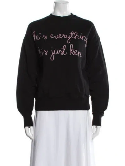 Pre-owned Lingua Franca Graphic Print Crew Neck Sweatshirt In Black