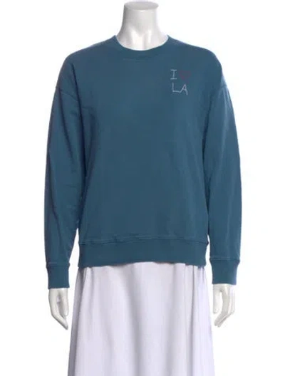 Pre-owned Lingua Franca Graphic Print Crew Neck Sweatshirt In Blue