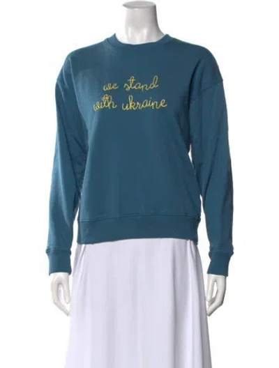Pre-owned Lingua Franca Graphic Print Crew Neck Sweatshirt In Blue