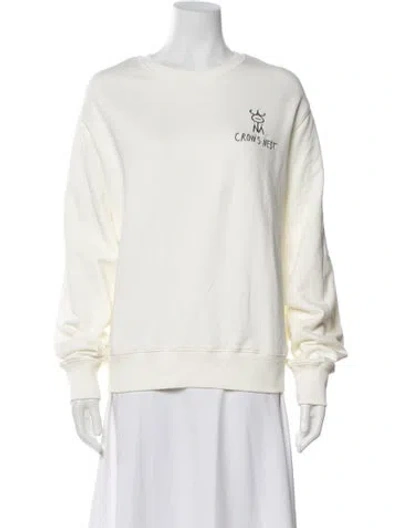 Pre-owned Lingua Franca Graphic Print Crew Neck Sweatshirt In Neutrals