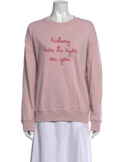 Pre-owned Lingua Franca Graphic Print Crew Neck Sweatshirt In Pink