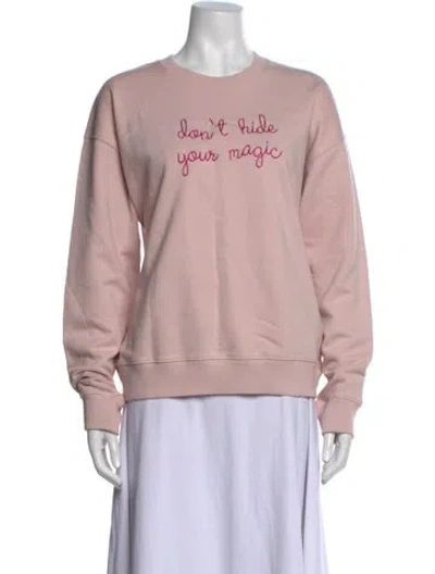 Pre-owned Lingua Franca Graphic Print Crew Neck Sweatshirt In Pink
