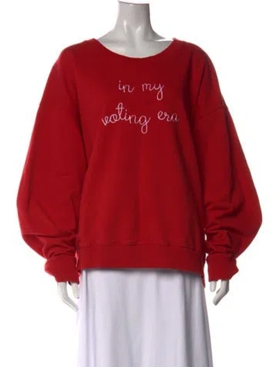 Pre-owned Lingua Franca Graphic Print Crew Neck Sweatshirt In Red