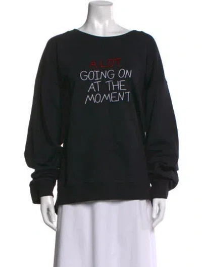 Pre-owned Lingua Franca Graphic Print Crew Neck Sweatshirt W/ Tags In Black