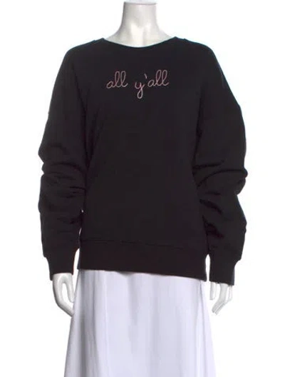 Pre-owned Lingua Franca Graphic Print Crew Neck Sweatshirt W/ Tags In Black