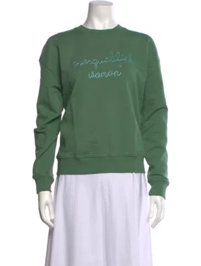Pre-owned Lingua Franca Graphic Print Crew Neck Sweatshirt W/ Tags In Green