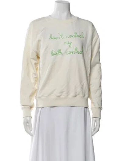 Pre-owned Lingua Franca Graphic Print Crew Neck Sweatshirt In White