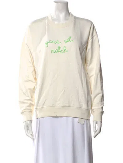 Pre-owned Lingua Franca Graphic Print Crew Neck Sweatshirt In White