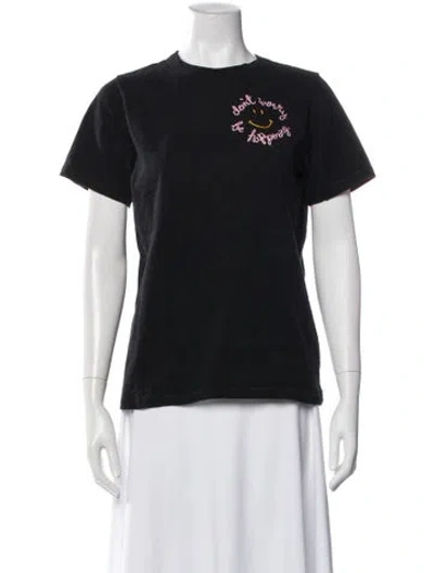 Pre-owned Lingua Franca Graphic Print Crew Neck T-shirt In Black