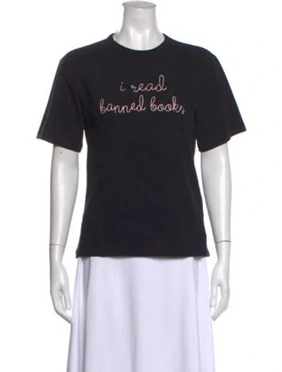 Pre-owned Lingua Franca Graphic Print Crew Neck T-shirt In Black