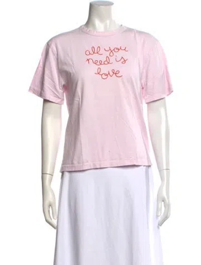 Pre-owned Lingua Franca Graphic Print Crew Neck T-shirt In Pink