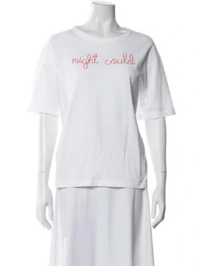 Pre-owned Lingua Franca Graphic Print Crew Neck T-shirt In White