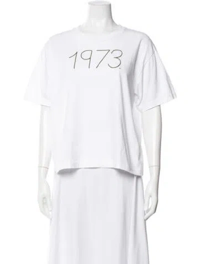 Pre-owned Lingua Franca Graphic Print Crew Neck T-shirt In White