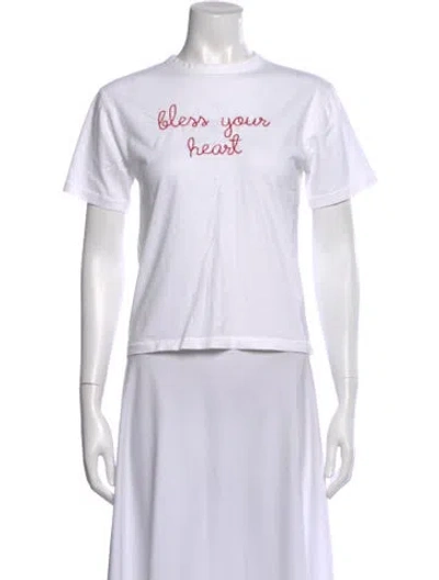 Pre-owned Lingua Franca Graphic Print Crew Neck T-shirt In White